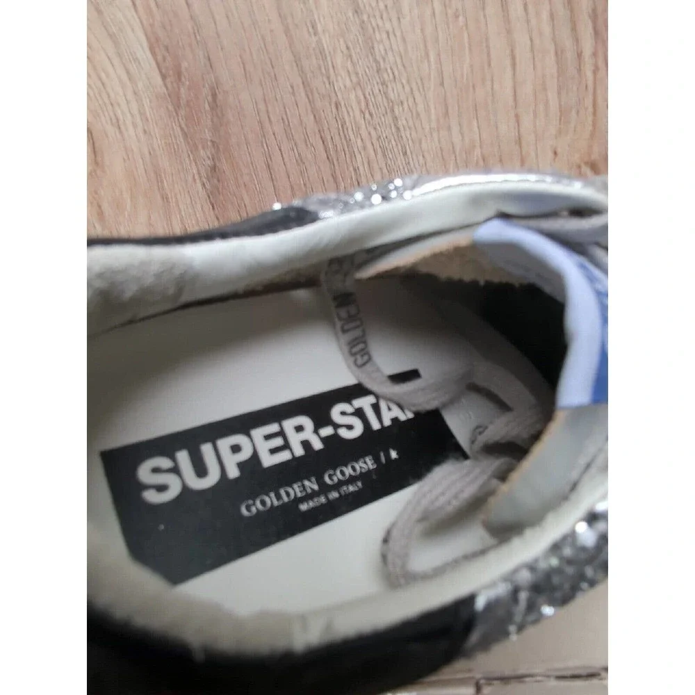 Golden Goose Super Star Silver Glitter Sneakers Womens EU 38 - Picture 12 of 16